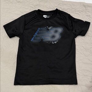 New Balance Black Tee with Blue Logo Graphic Boys